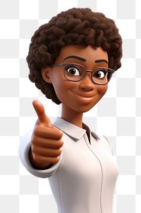 PNG Smiling cartoon adult woman. 