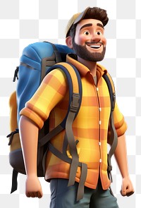 PNG Backpack smiling cartoon adult. 