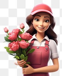 PNG Smiling cartoon flower female. AI generated Image by rawpixel.