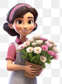 PNG Smiling cartoon flower plant. 