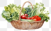 PNG Vegetable basket plant food. AI generated Image by rawpixel.