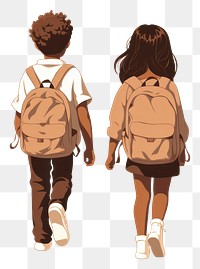 PNG Backpack footwear walking child. AI generated Image by rawpixel.