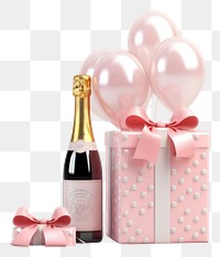 PNG Champagne birthday balloon bottle. 