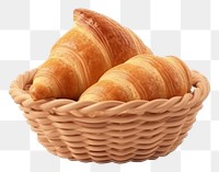 PNG Croissant basket bread food. 