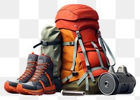 PNG Backpack bag footwear suitcase. AI generated Image by rawpixel.