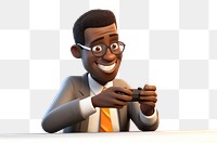 PNG Cartoon portrait glasses person. 