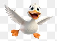 PNG Cartoon animal flying white. AI generated Image by rawpixel.