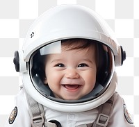 PNG Astronaut helmet baby smiling. 