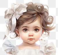 PNG Baby portrait doll toy. AI generated Image by rawpixel.
