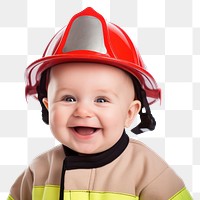 PNG Baby firefighter smiling hardhat. 