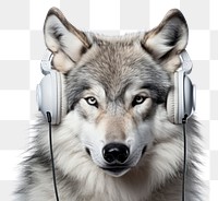 PNG Wolf headphones mammal animal. 