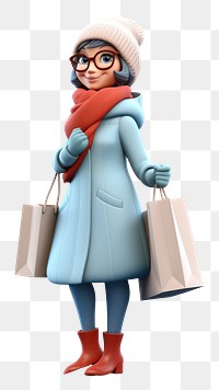 PNG Shopping coat bag winter. 