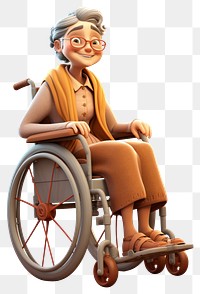 PNG Wheelchair adult cartoon woman. 