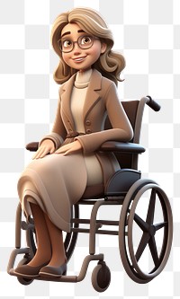 PNG Wheelchair adult sitting cartoon. AI generated Image by rawpixel.