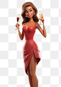 PNG Adult dress drinking cartoon. AI generated Image by rawpixel.