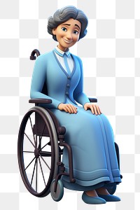 PNG Wheelchair adult cartoon woman. 