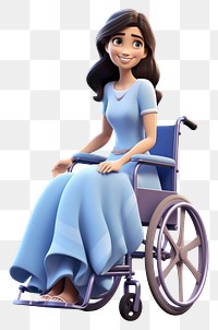 PNG Wheelchair adult cartoon woman. 