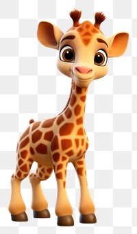 PNG Giraffe wildlife cartoon animal. 