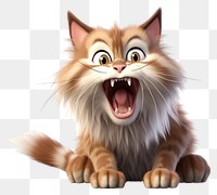 PNG Mainecoon making a tricky face cartoon mammal animal. 