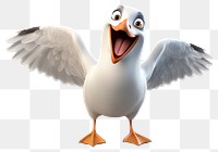 PNG Bird cartoon seagull animal. AI generated Image by rawpixel.