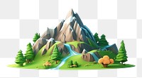 PNG Mountain landscape outdoors cartoon