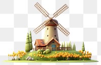 PNG Windmill outdoors cartoon farm. 