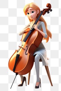 PNG Cello cartoon white background performance. 