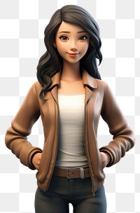 PNG Cartoon jacket adult woman. AI generated Image by rawpixel.