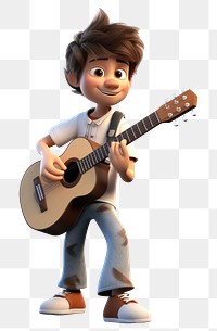 PNG Cartoon guitar musician toy. AI generated Image by rawpixel.