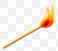 PNG Fire burning yellow match. 