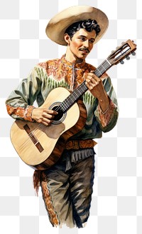 PNG Guitar sombrero musician adult. 