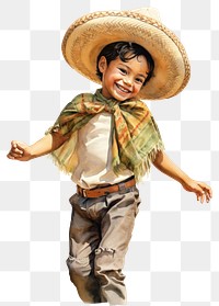 PNG Sombrero portrait child hat. 