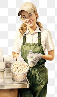PNG Popcorn female adult food. AI generated Image by rawpixel.