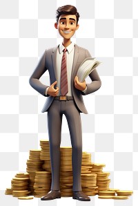 PNG Money cartoon adult man. AI generated Image by rawpixel.