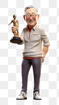 PNG Trophy figurine cartoon adult. 