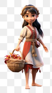 PNG Basket cartoon doll  
