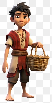 PNG Basket cartoon child kid. AI generated Image by rawpixel.