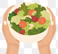 PNG Bowl vegetable holding salad. AI generated Image by rawpixel.
