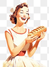 PNG Bread portrait holding adult. AI generated Image by rawpixel.