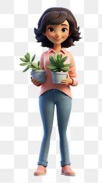 PNG Plant figurine adult woman. 
