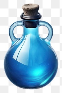 PNG Bottle glass blue white background. AI generated Image by rawpixel.