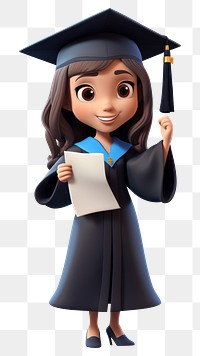 PNG Graduation student holding cartoon. AI generated Image by rawpixel.