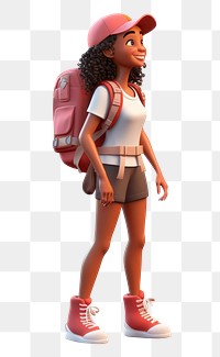 PNG Backpack cartoon white background backpacking. AI generated Image by rawpixel.