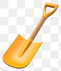 PNG  Shovel tool white background yellow. AI generated Image by rawpixel.