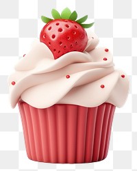 PNG Strawberry cupcake dessert fruit. 