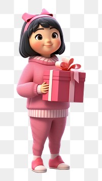 PNG Cartoon doll gift toy. AI generated Image by rawpixel.