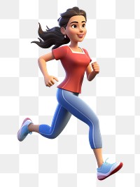 PNG Jogging running cartoon female. 