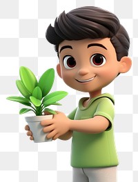 PNG Cartoon plant houseplant smiling. 