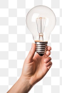 PNG Light lightbulb holding hand. AI generated Image by rawpixel.