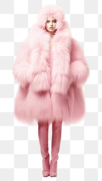 PNG Coat fur adult pink. AI generated Image by rawpixel.